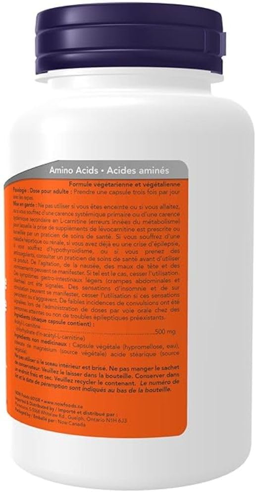 NOW - 乙醯左旋肉鹼 500 毫克 100 粒素食膠囊和α-硫辛酸 600 毫克 60 粒素食膠囊