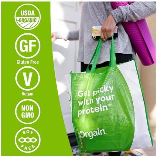 Orgain 有机植物基加拿大蛋白粉，香草豆 - 纯素、无乳糖、无麸质、无乳制品、无添加糖、无大豆、犹太洁食、非转基因，920 克（1 包）