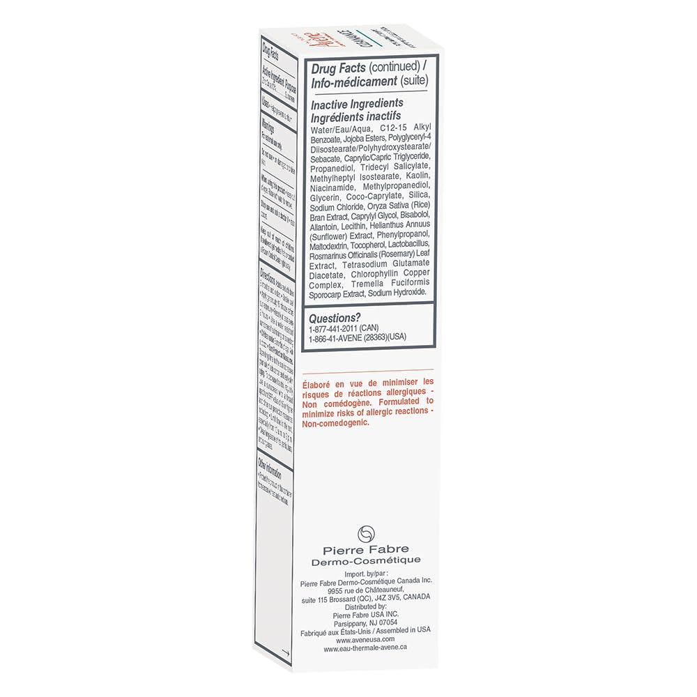 Eau Thermale Avene Cleanance Mattifying Sunscreen Lotion SPF 30, Daily Face Moisturizer Sun Protection, 40 ml
