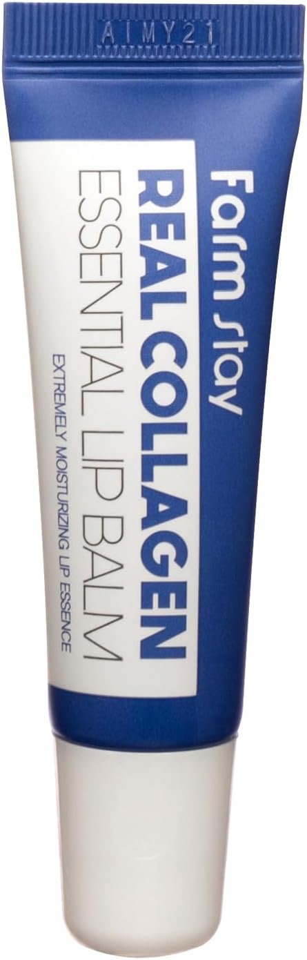 Farm Stay Farmstay Real Collagen Essential Lip Balm - Collagen Lip Treatment for Hydrated, Plump Lips - Soothes and Smooths Dry, Cracked Lips - 10 ml