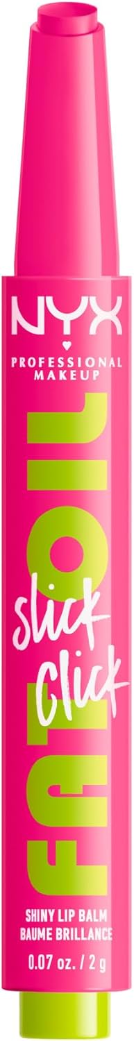 NYX PROFESSIONAL MAKEUP, Fat Oil Slick Click, Balm in a stick, Infused with nourishing oils, High shine finish - Thriving (Pink Fuchsia)