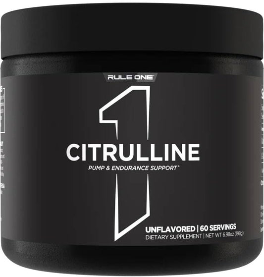 Rule 1 L-Citrulline Powder - Pure Unflavored Citrulline for Nitric Oxide Support, Endurance & Recovery (198g, Unflavored)