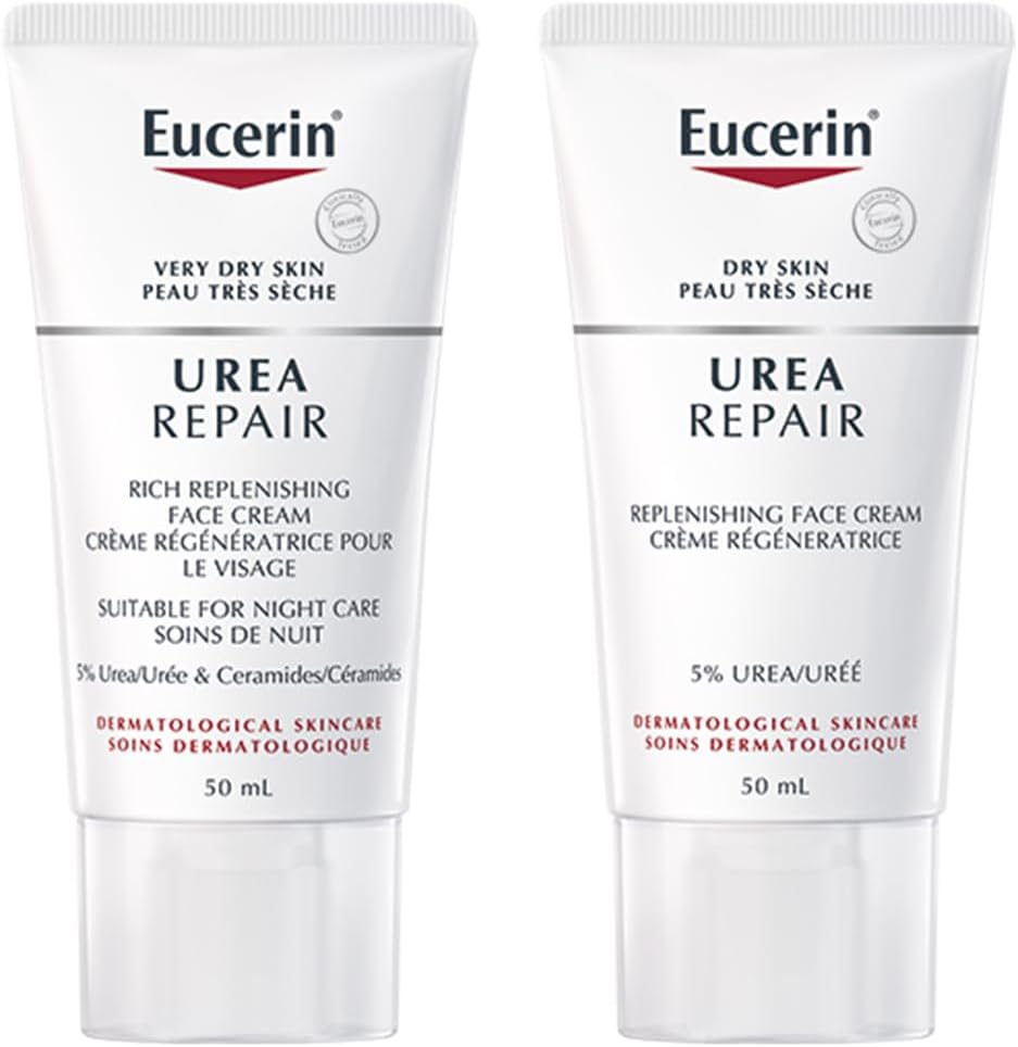 EUCERIN Urea Repair Replenishing Day and Night Face Cream Set for Dry to Very Dry Skin
