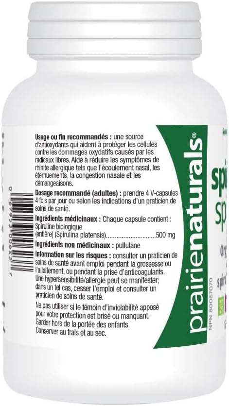 Prairie Naturals 有機螺旋藻藍綠藻VCapsules - 180粒