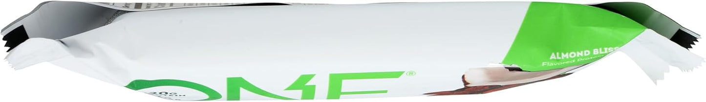 ONE Protein Bars, Almond Bliss, Gluten Free Protein Bars with 20g Protein and only 1g Sugar, Snacking for High Protein Diets, 60g (12 Pack) [Packaging May Vary]