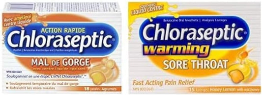 Chloraseptic 喉咙痛润喉糖，柑橘味，18 粒 & 喉咙痛润喉糖，蜂蜜柠檬味，15 粒