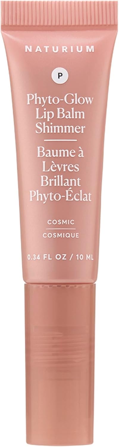 Naturium Phyto-Glow 唇膏閃光，滋養和保濕雙唇，含乳木果油、古布阿蘇脂、植物角鯊烷和 Geodiamond 珍珠，10 毫升/0.34 液盎司，色號：Cosmic