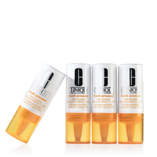 Clinique Fresh Pressed Daily Moisturizer Booster With Pure Vitamin C | Brightening + Retexturing For All Skin Types, 4 X 8.5ml