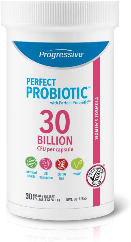 專為女性設計的漸進式完美益生菌，含有 300 億 CFU，天然腸道健康複合物，含益生元，有助於日常消化、免疫、壓力支持、緩解腹脹和陰道 pH 平衡，10 種多樣化均衡的菌株…