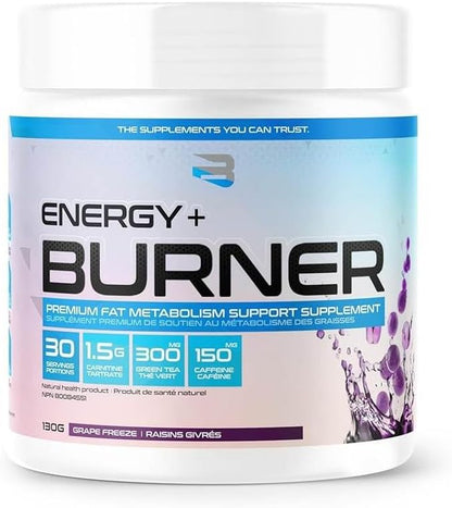 Believe Supplements 能量燃烧器：最大程度促进脂肪代谢、肌肉恢复和运动表现 - 增强耐力、减少疲劳、提高高强度训练的警觉性！（葡萄冻）