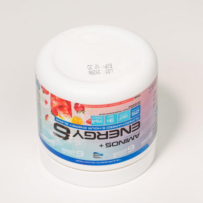 Amino+Energy6-6 小时能量补充剂，含氨基酸、维生素、矿物质和兴奋剂 - 提升注意力和能量 - （草莓柠檬水）