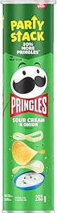 Pringles Mega Can Sour Cream & Onion Flavour, Potato Chips, 203 Grams