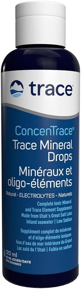 Trace Minerals ConcenTrace Drops | Full Spectrum Minerals | Ionic Liquid Magnesium, Chloride, Potassium | Low Sodium | Energy, Electrolytes, Hydration | 48 Day Supply, 4 fl oz (Pack of 1)
