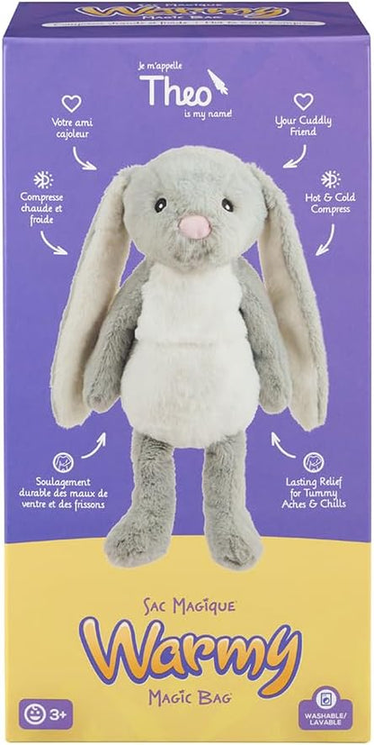 魔法袋 Warmy Theo the Bunny 冷熱敷袋，屢獲殊榮的舒適治療伴侶，天然可堆肥，可擁抱療法，加拿大衛生部註冊，多功能健康伴侶