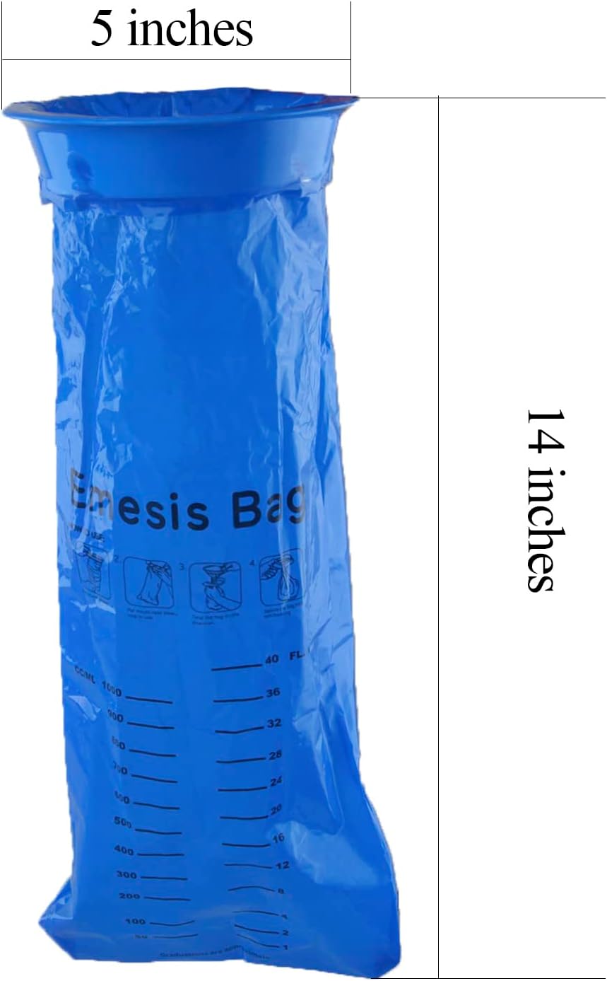 C CRYSTAL LEMON 一次性呕吐包 - 15 个防漏 1000 毫升呕吐包，适用于医院或家庭使用 - 耐用、无味、缓解晕动病