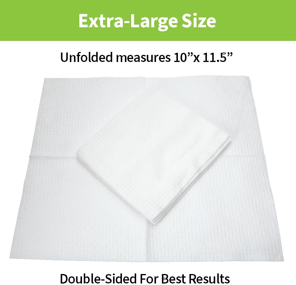 ForPro Premium Pure & Simple XL Facial Towels, Disposable Makeup Remover Dry Wipes, Ultra Soft Lint-Free Biodegradable Face Towels, 100% Vegan & Cruelty-Free, 50-Count