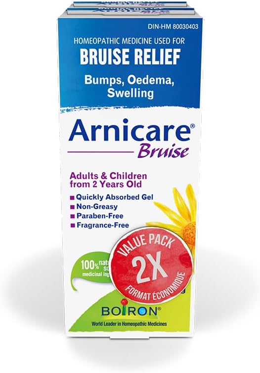 Boiron Arnicare 瘀伤凝胶，天然舒缓瘀伤，缓解疼痛、肿块、水肿和肿胀 - 不油腻、无香，2x 45g