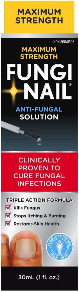 Fungi-Nail 抗真菌溶液，30 毫升 - 可杀死导致灰指甲和足癣的真菌，十一烯酸含量为 25%，经临床验证可治愈真菌感染