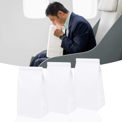 Sick Bags 25pcs Disposable Barf Bags Vomit Bags (White)