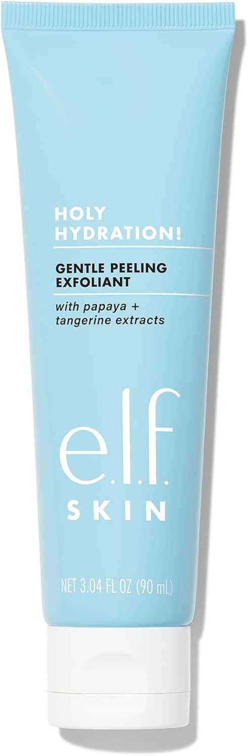 e.l.f. Holy Hydration! Face Cream - Fragrance Free & SKIN Gentle Peeling Exfoliant Face Cleanser, Non-Harsh Liquid Formula, Creates A Glowing, Youthful Complexion, Vegan & Cruelty-Free, 3.04 Fl Oz