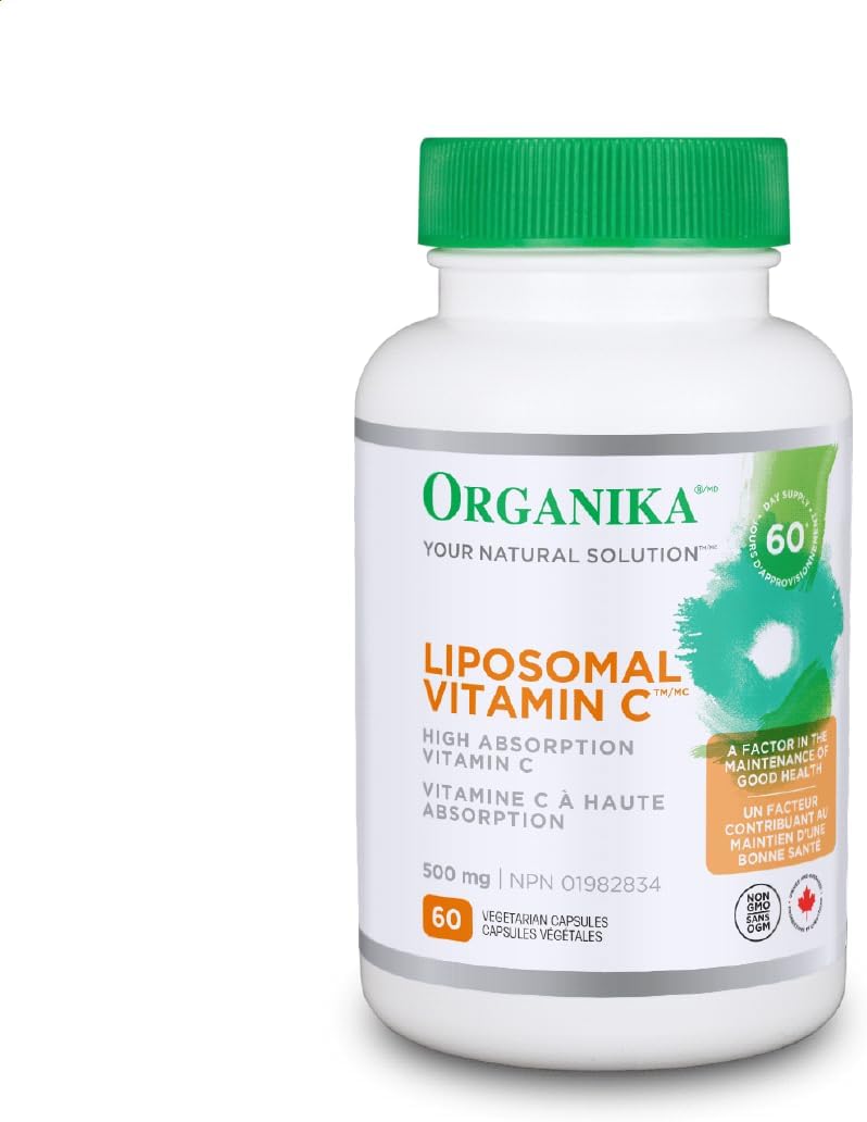 Organika 脂质体维生素 C 500 毫克 - 高吸收率，生物利用度高，免疫力强 - 60 粒胶囊 & NAC（N-乙酰-L-半胱氨酸）500 毫克 - 支持抗氧化谷胱甘肽水平
