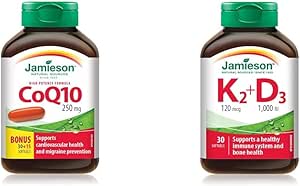 CoQ10 250 毫克超強效 - 輔酶 Q10，非基因改造，無麩質，維生素 K2 120 微克和維生素 D3 1,000 國際單位