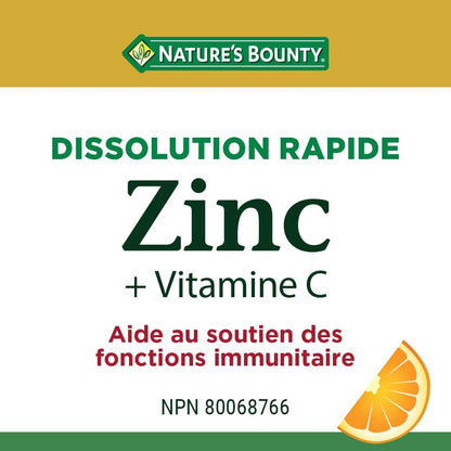 Nature's Bounty 維生素 C + 鋅，彩色，60 片即溶片