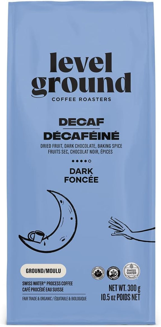 水平研磨咖啡 - 脫因咖啡 - 深度烘焙，研磨 - 公平貿易，有機，猶太潔食，瑞士水脫因 - 特色咖啡 - 法式濾壓壺，滴濾咖啡，手沖咖啡 - 甜美，濃鬱，強烈 - 300 克 / 10.5 盎司