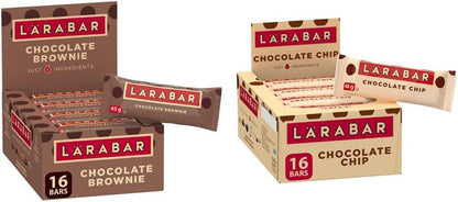 Larabar Gluten Free Chocolate Brownie Fruit and Nut Energy Bar, 16-Count, 720 Gram & Gluten Free Chocolate Chip Fruit and Nut Energy Bar, 16-Count, 720 Gram