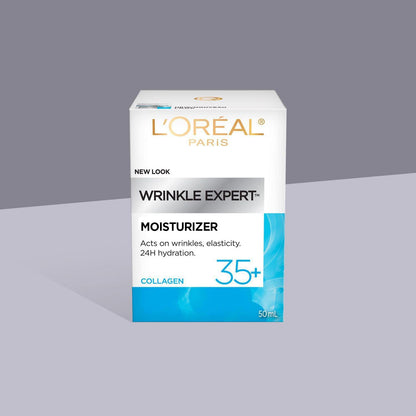 L’Oréal Paris Wrinkle Expert 35+ Anti Aging Face Cream & Night Cream, With Collagen to Reduce the Look of Wrinkles, Face Moisturizer Provides 24HR Hydration, 50mL