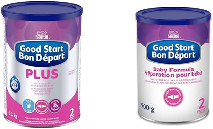 GOOD START PLUS 2 婴儿配方奶粉，适用于 6 个月以上的婴儿，添加铁和钙，含 DHA、益生菌和 2'-FL，1.02 千克 & START 2 婴儿配方奶粉，6 个月以上，900 克