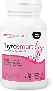 Smart Solutions Thyrosmart Vegetarian Capsules, Helps to Maintain Normal Production of Thyroid Hormones, and Supports Production and Repair of Connective Tissue. With L-Tyrosine, Gluten-Free, No Artificial Preservatives …