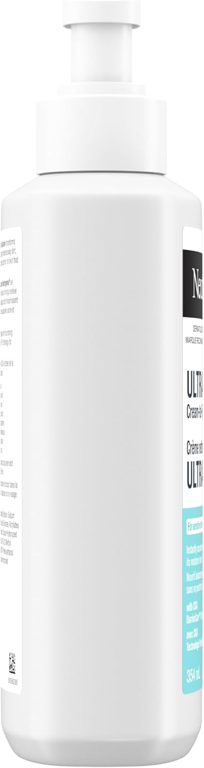 Neutrogena Ultra Gentle Cream-to-Foam Cleanser, Face Wash for Sensitive Skin, Dry Skin, Cleanser, Dermatologist Tested, Hypoallergenic, Cica, Fragrance Free, 354mL