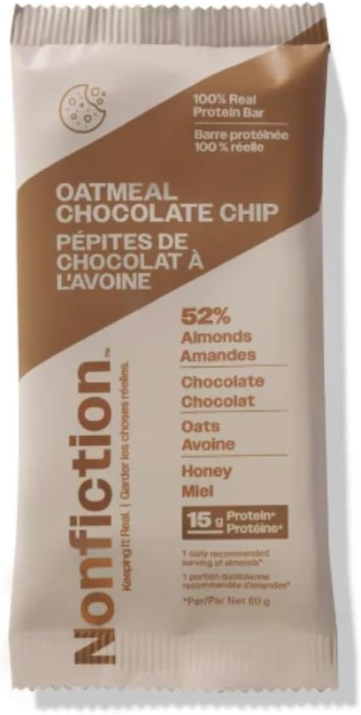 Nonfiction Protein Bar Oatmeal Chocolate Chip 12x60g (Pack of 12)