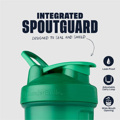 BlenderBottle Classic V2 摇摇杯，非常适合蛋白奶昔和运动前饮品，28 盎司，翠绿色