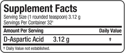 ALLMAX Nutrition - D-天冬氨酸 - 100% 纯医药级 - 100 克