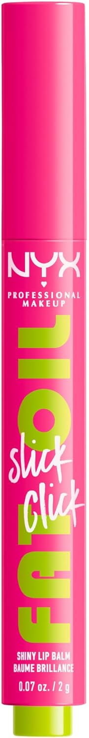 NYX PROFESSIONAL MAKEUP, Fat Oil Slick Click, Balm in a stick, Infused with nourishing oils, High shine finish - Thriving (Pink Fuchsia)
