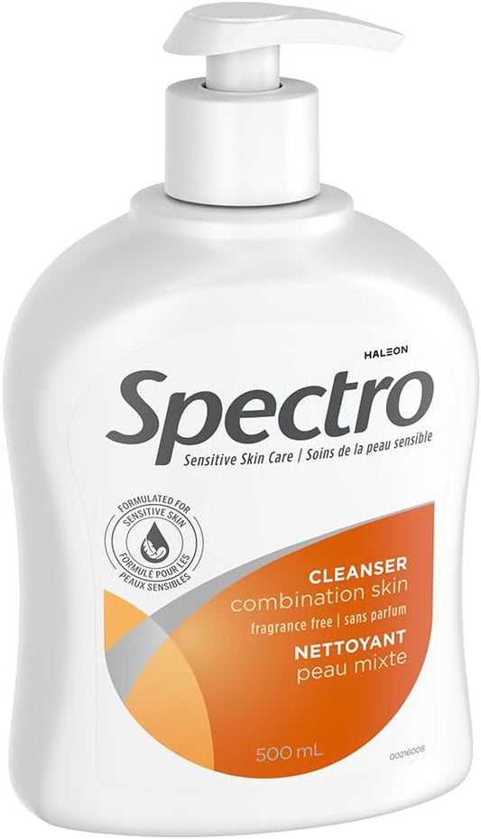 Spectro Facial Cleanser for Combination Skin, Fragrance and Dye Free, Pump Dispenser, 500 mL