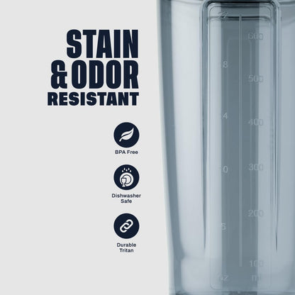 BlenderBottle Shaker Bottle Pro Series Perfect for Protein Shakes and Pre Workout, 24-Ounce, Cerulean Blue