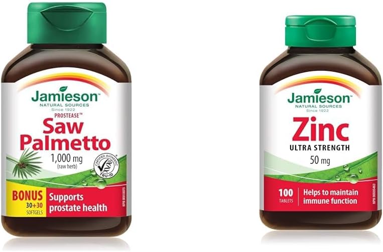 Jamieson Prostease 鋸棕櫚 1,000 毫克乾草藥和實驗室鋅 50 毫克，100 顆（1 包）