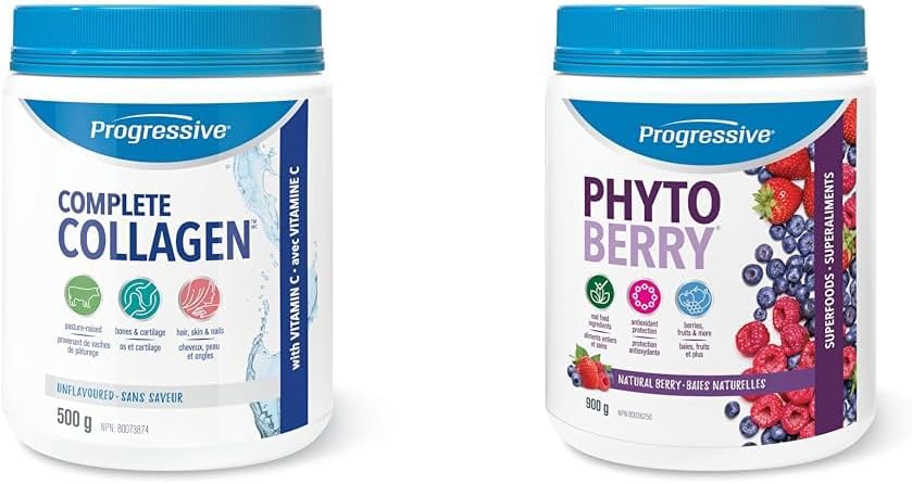 完整胶原蛋白粉补充剂 - 无味，500 克 | 非转基因、无抗生素和植物浆果补充剂粉 - 900 克 | 抗氧化剂来源