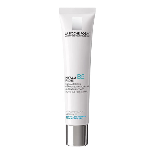 La Roche-Posay Hyalu B5 Riche Cream, Anti-Wrinkle Care, Repairing Replumping with Hyaluronic Acid and Vitamin B5 | Suitable for Sensitive Skin | 40 ml