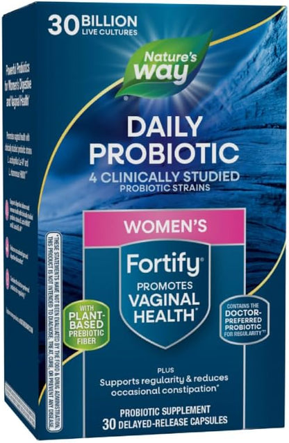 Nature's Way Fortify Women's Probiotic, 30 Billion Active Probiotic Cultures, Gastrointestinal Health, 30 Capsules
