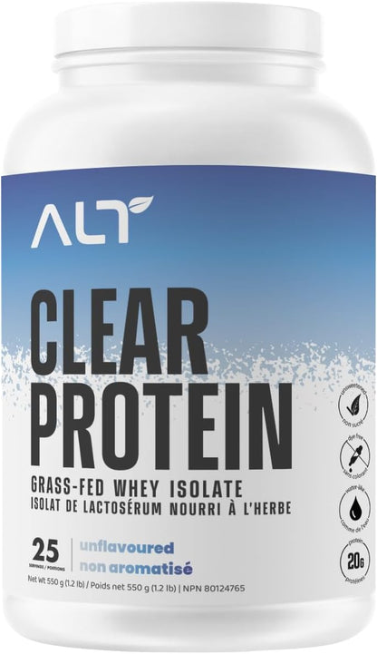 ALT Nutrition Clear Whey Isolate Protein Powder | Grass Fed Whey | Refreshing Protein Drink for Water | 25 Servings | Unflavoured Flavor