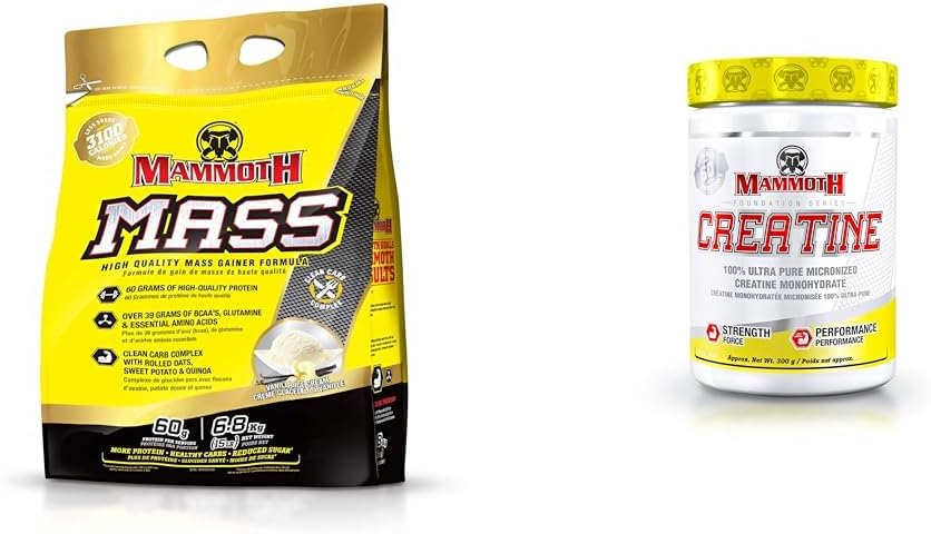 MAMMOTH MASS：增重劑、高熱量蛋白粉、健身奶昔、代餐和肌酸 300 克