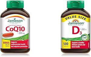 CoQ10 250 毫克超強效 - 輔酶 Q10，非基因改造，無麩質，含維生素 D 1,000IU 500 片