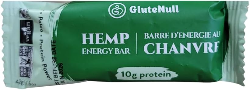Glutenull Bakery Individually Wrapped Gluten-Free Breakfast Energy Bar, Raw Hemp, 12 Count