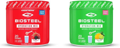 BioSteel 补水混合浆果+柠檬青柠套装（每套 20 份），零糖补水饮料混合物