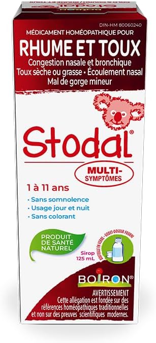 Boiron Stodal 儿童感冒咳嗽多症状糖浆，125毫升，顺势疗法药物