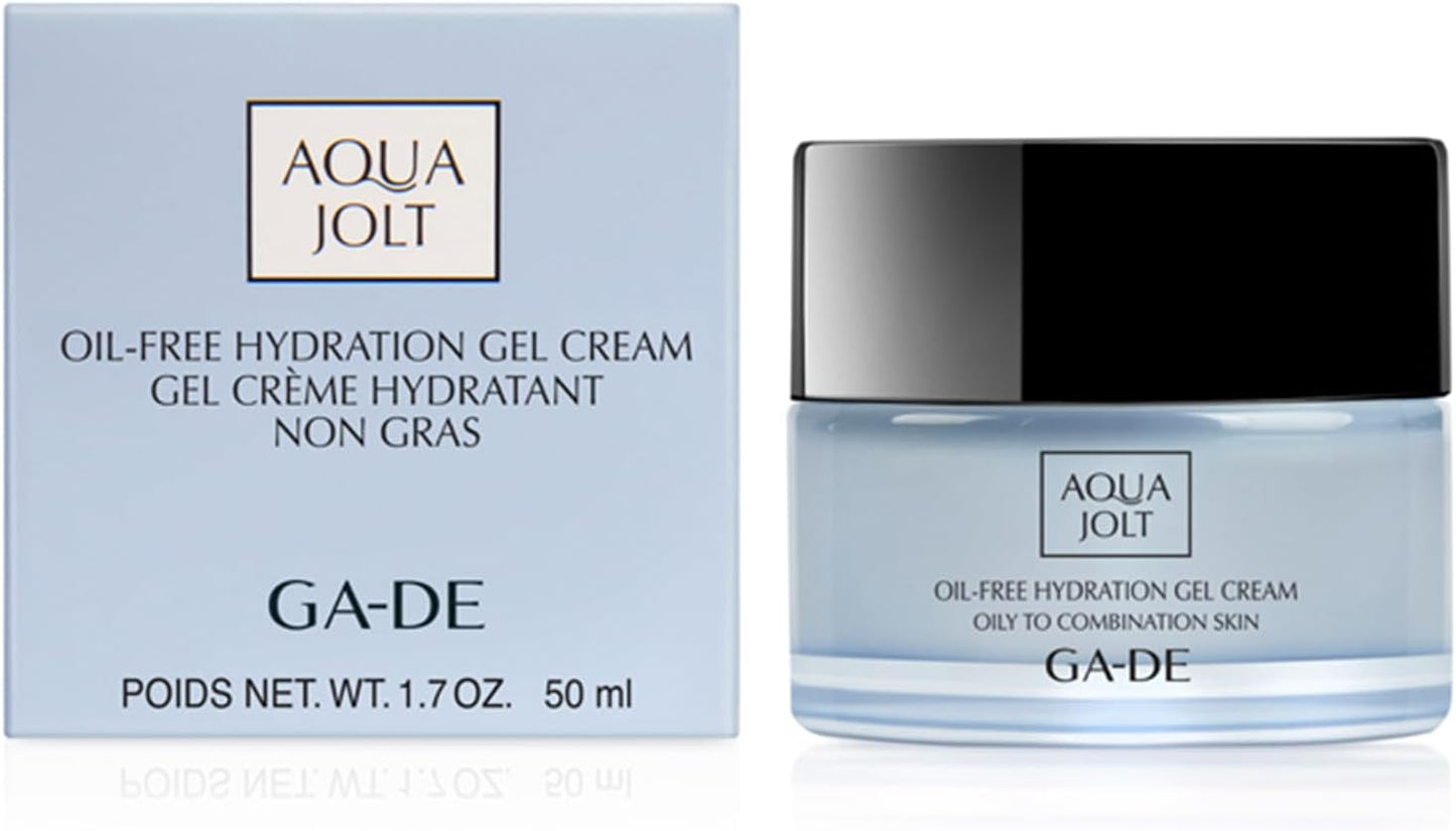 GA-DE Aqua Jolt Oil-Free Hydration Gel Cream - Oily to Combination Skin - Face Cream for Healthy-Looking Skin - Infused with Hyaluronic Acid - 1.7 oz